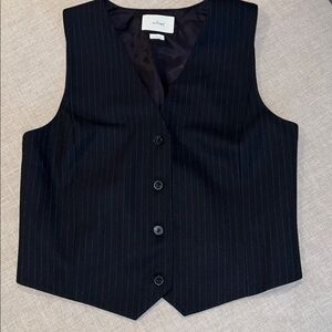 Wilfred Charcoal Pinstripe Buttoned Vest